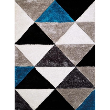 Rlm Distribution 1 ft. 10 in. x 3 ft. Finesse Opulent Accent Rug; Aqua HO3089356